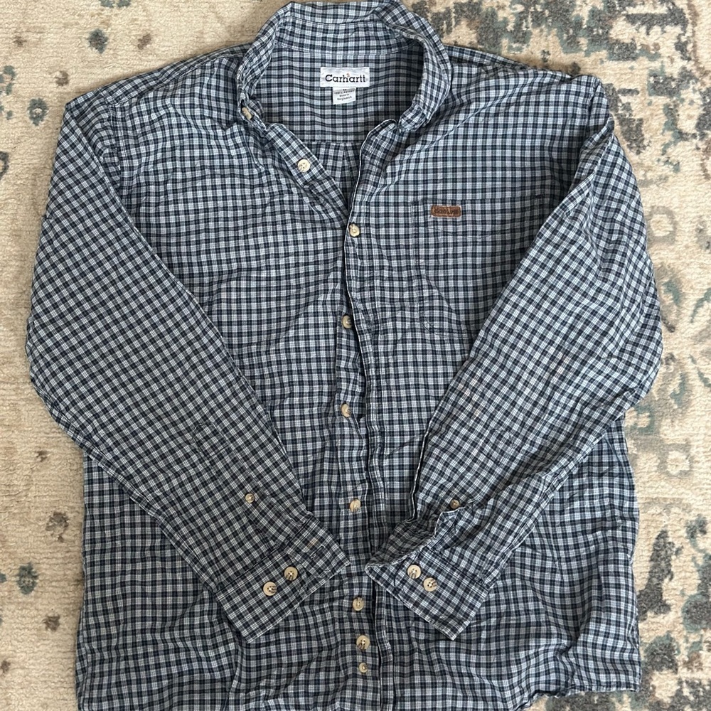 Carhartt Men's Blue Plaid Shirt